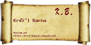 Král Barna névjegykártya