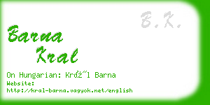 barna kral business card